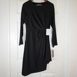 ✨ NWT Julia Jordan Black Draped Asymmetrical Dress – Size 4